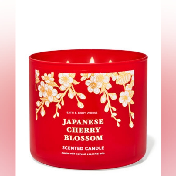 Bath & Body Works Japanese Cherry Blossom Three Wick Candle 14.5 oz NEW - Picture 8 of 8